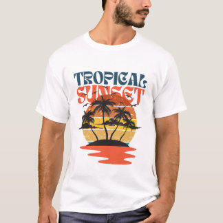 Camiseta Verano de atardecer tropical