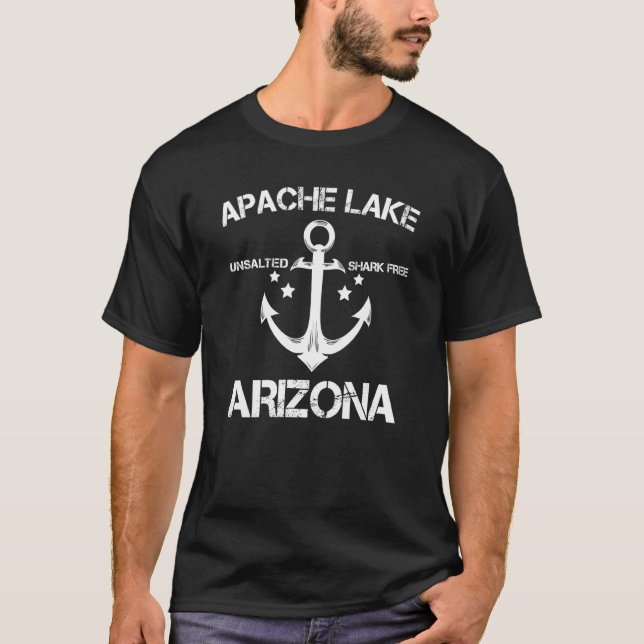 Camiseta Verano de camping divertido en el lago Apache de A (Anverso)