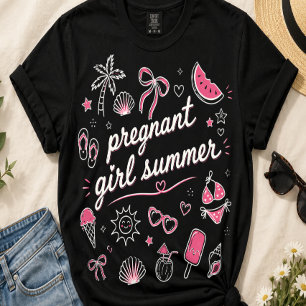 Camiseta Verano de Chica Embarazada Anuncio de Embarazo Mam