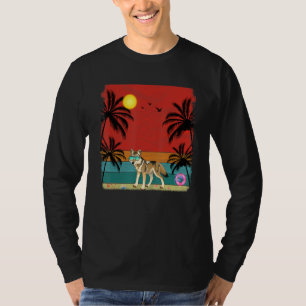 Camiseta Verano de Coyote Retro de Árbol de Coco Playa