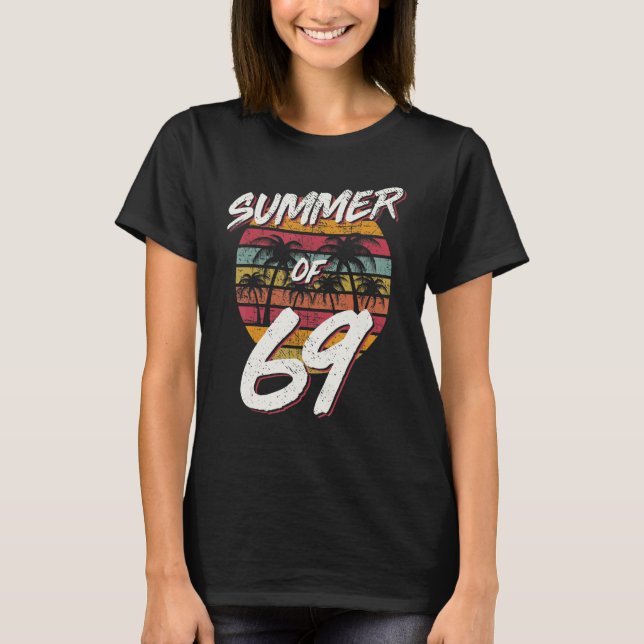 Camiseta Verano de cumpleaños número 69 de mamá papá (Anverso)