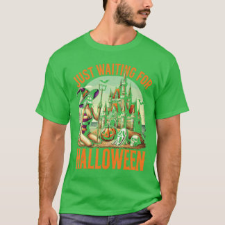Camiseta Verano de Esqueleto Solo Esperando El Halloween Su