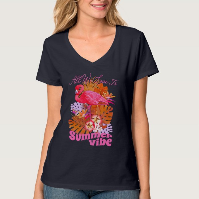 Camiseta Verano de flamenco negro (Anverso)