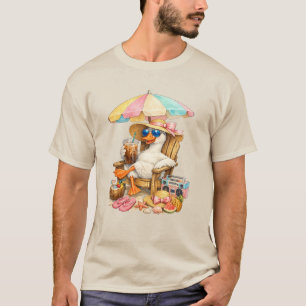 Camiseta Verano de ganso tonto Café con hielo Chai de playa