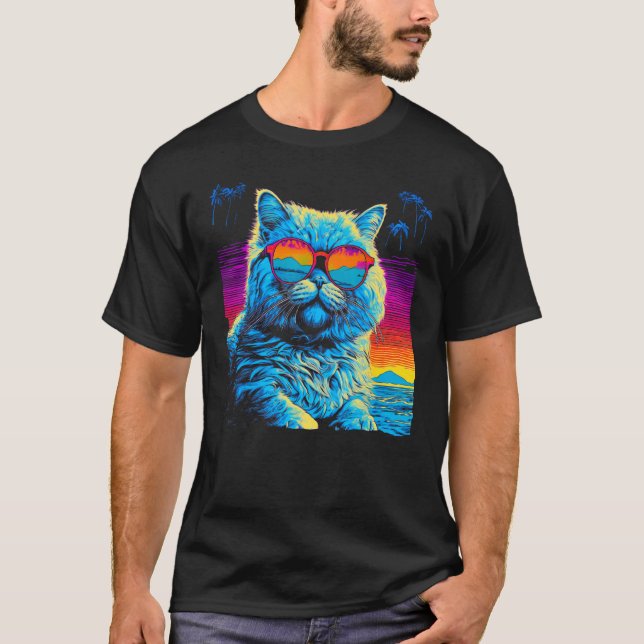 Camiseta Verano de gato persa (Anverso)