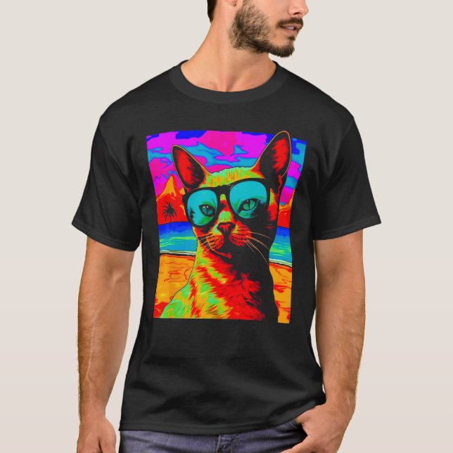 Camiseta Verano de gato siamés (Anverso)
