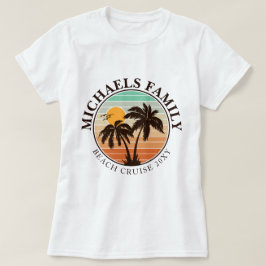 Camiseta Verano de la Reunión Familia Sunset Beach Palm Tre