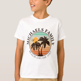 Camiseta Verano de la Reunión Familia Sunset Beach Palm Tre