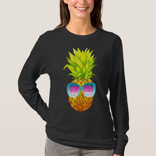Camiseta Verano de las gafas de sol de piña (Anverso)