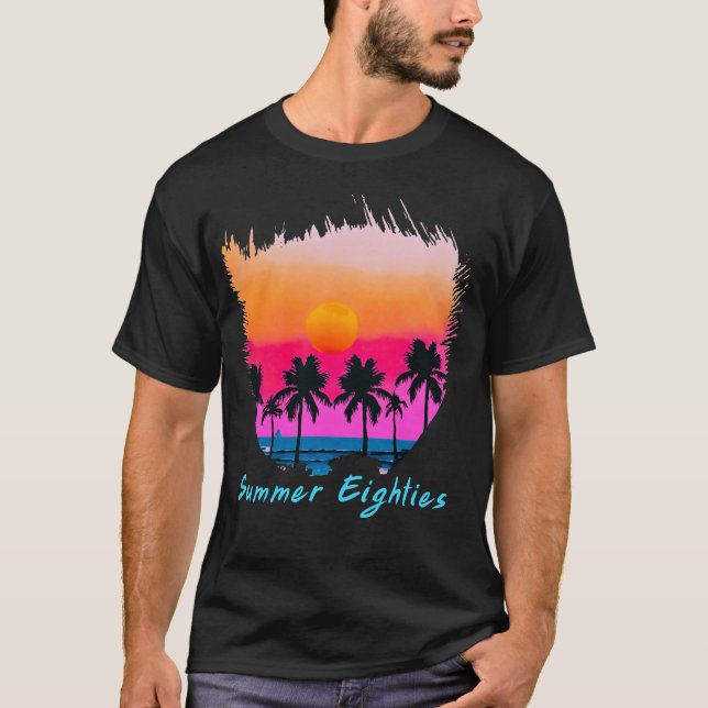 Camiseta Verano de los años 1980 Vibe Retro Playa (Anverso)