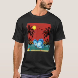 Camiseta Verano de mariposa gráfica retro de árbol de coco 