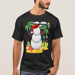 Camiseta Verano De Navidades De Golfista Snowman En Julio, 