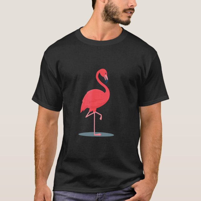 Camiseta Verano de pájaro tropical rosa Flamingo (Anverso)
