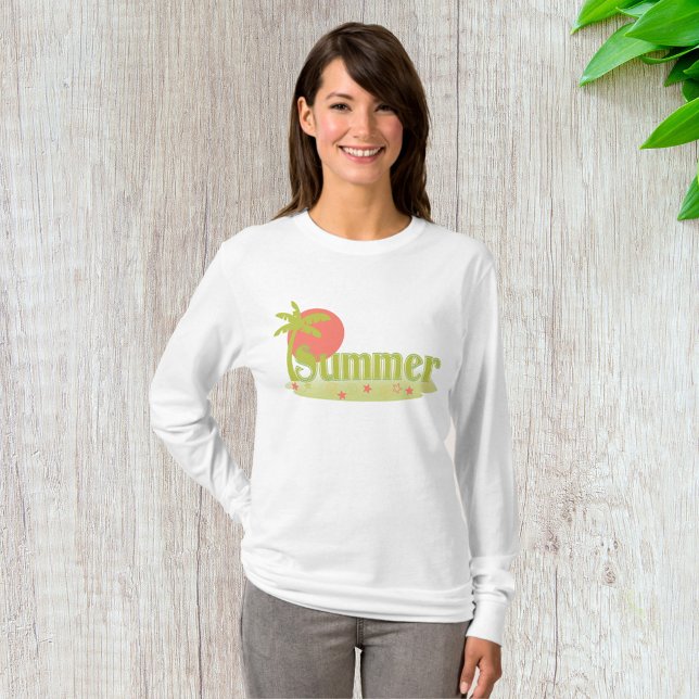 Camiseta Verano de palmeras con sol y playa (Subido por el creador)