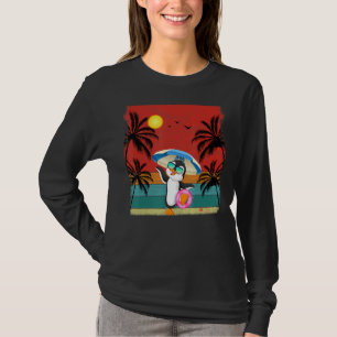 Camiseta Verano de pingüino retro de árbol de coco de playa