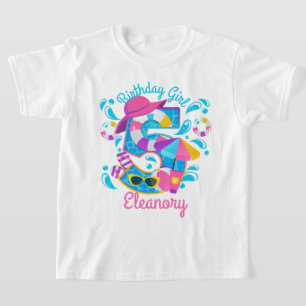 Camiseta Verano de quinto cumpleaños del Fiesta de la pisci