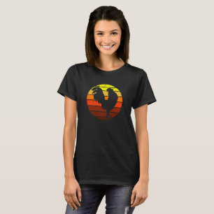 Camiseta Verano de silueta al atardecer de gallo de pollo