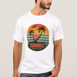 Camiseta Verano, disfruta de tu vida, playa de atardecer re