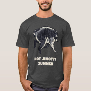 Camiseta Verano Divertido Mapache Meme Animal Caliente Jimo