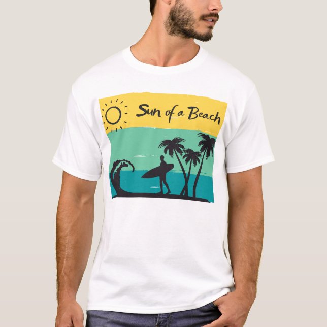 Camiseta Verano divertido vibra el sol de una playa (Anverso)