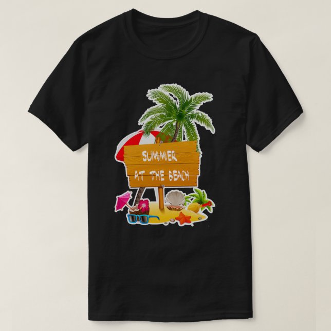 Camiseta verano en la playa 1 (Diseño del anverso)