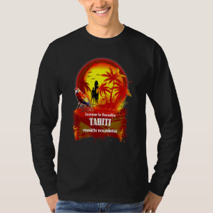 Camiseta Verano en Paradais Tahití-Beach Palm Vintage