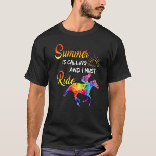 Camiseta Verano Está Llamando Y Debo Montar Carreras De Cab