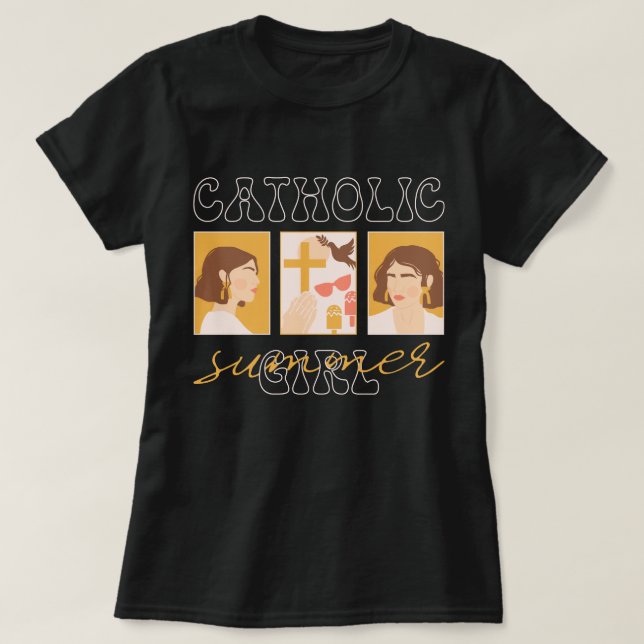 Camiseta Verano estético de los santos Chicas católicos (Diseño del anverso)