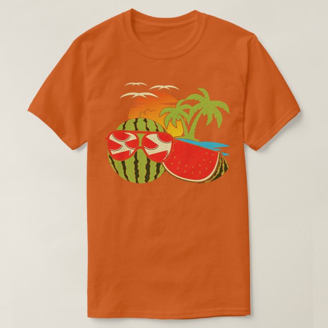 Camiseta Verano exótico Sunset Funny Melon Sungafas Tropica (Diseño del anverso)