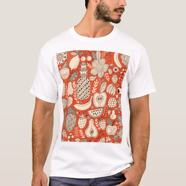 Camiseta Verano Fruit Doodle Vintage (Anverso)