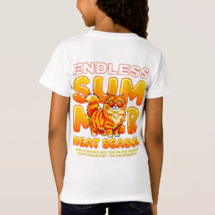 Camiseta Verano Gato Lindo Calor Temporada - Chica Retro Es