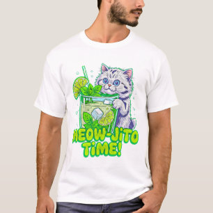 Camiseta Verano Gato Maullido Jito Tiempo – Regalo Divertid