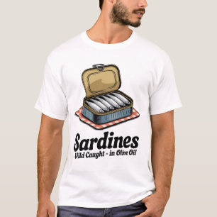 Camiseta Verano gráfico retro de pescado con tinción de sar