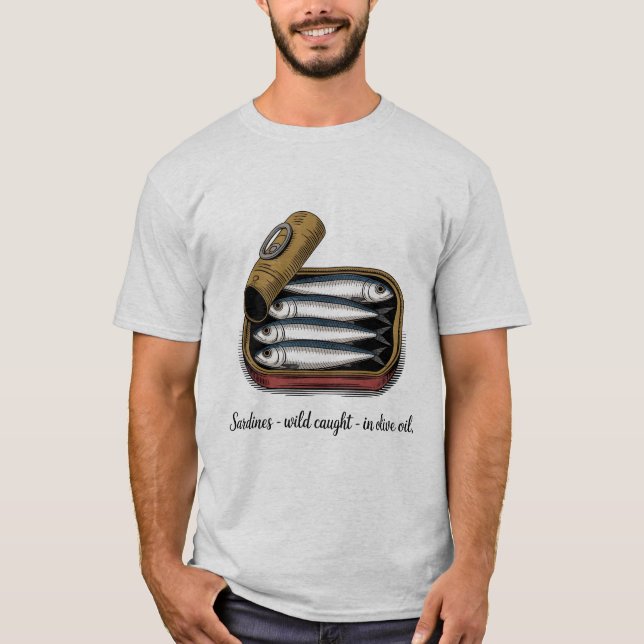 Camiseta Verano gráfico retro de pescado con tinción de sar (Anverso)