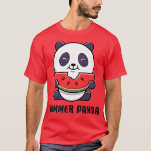 Camiseta Verano lindo Panda Bear Comer sandía Premium