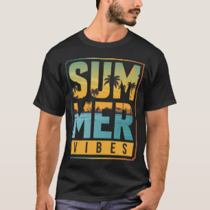 Camiseta Verano muy divertido Vibes Palm Tree