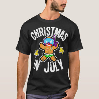 Camiseta Verano Navidad Gingerbread Man Snorkel para Navida