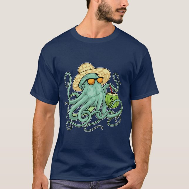 Camiseta Verano Octopus Beach Coconut (Anverso)