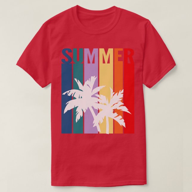 Camiseta Verano palmeras vintage (Diseño del anverso)