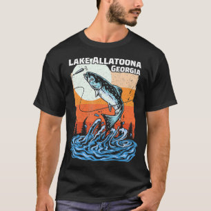Camiseta Verano Pesca Retro Sunset Georgia Allatoona Lake