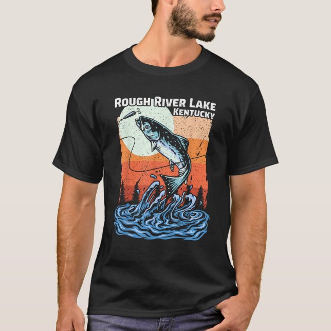 Camiseta Verano Pesca Retro Sunset Kentucky Rough River L (Anverso)