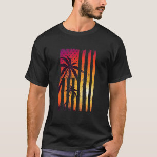 Camiseta Verano Plátanos de verano Bandera estadounidense P