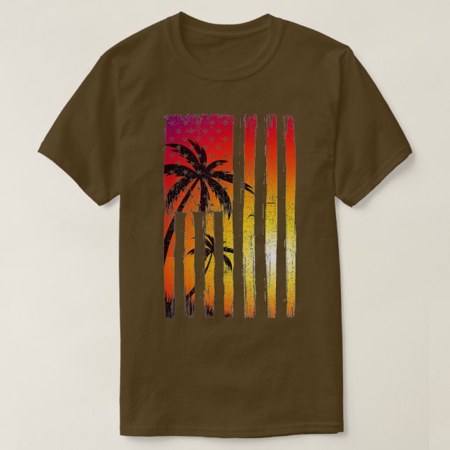 Camiseta Verano Plátanos de verano Bandera estadounidense P (Diseño del anverso)