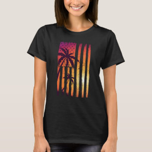 Camiseta Verano Plátanos de verano Bandera estadounidense P