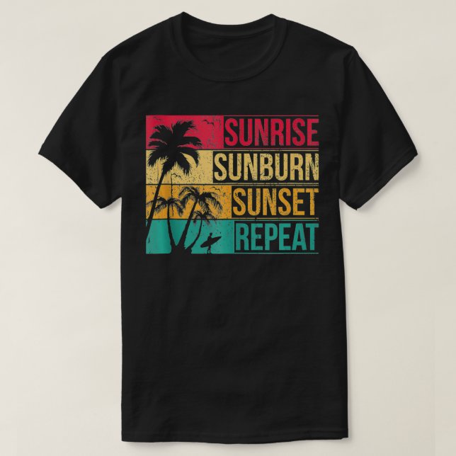 Camiseta Verano Playa Vacaciones Sunrise Sunburn Sunset Rep (Diseño del anverso)