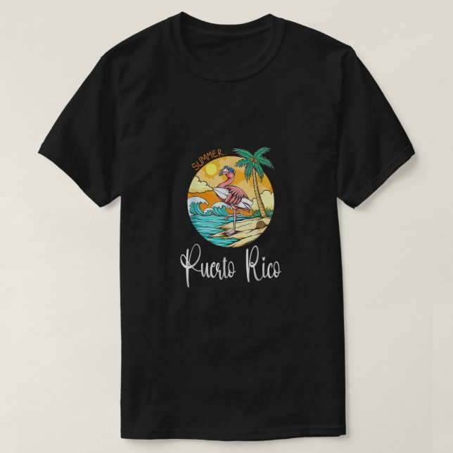 Camiseta Verano Puerto Rico Flamingo S (Diseño del anverso)