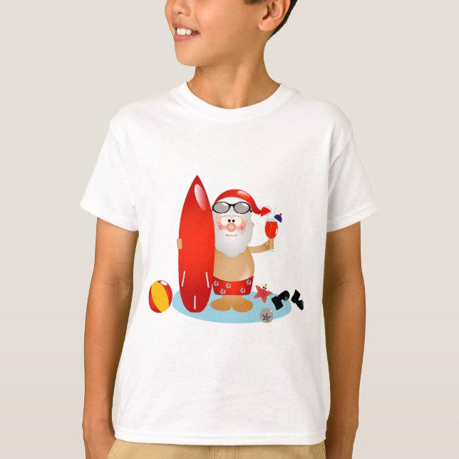 Camiseta Verano que practica surf Santa (Anverso)