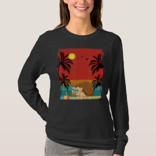 Camiseta Verano retro gráfico de árbol de coco de playa