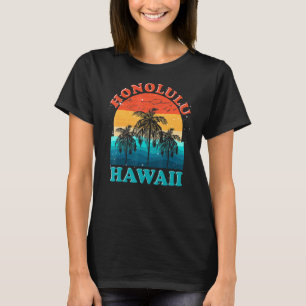 Camiseta Verano retro Palm Trees Honolulu Ha