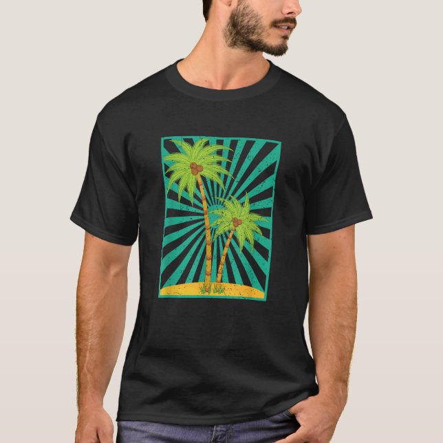 Camiseta Verano retro vacaciones Coconut Palm Trees Tropica (Anverso)